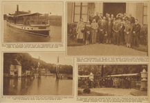 871292 Collage van 4 foto's betreffende de nieuwe stoombootdienst 'Esperanto' langs de Vecht, geëxploiteerd door P. ...